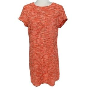 Piperlime Orange/Pink Marled Tweed Knit Shift Dress